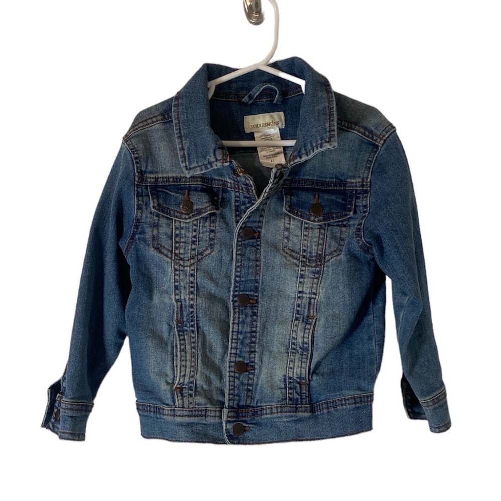 Toughskins Toddler Blue Denim Button Down Jacket Size 4T